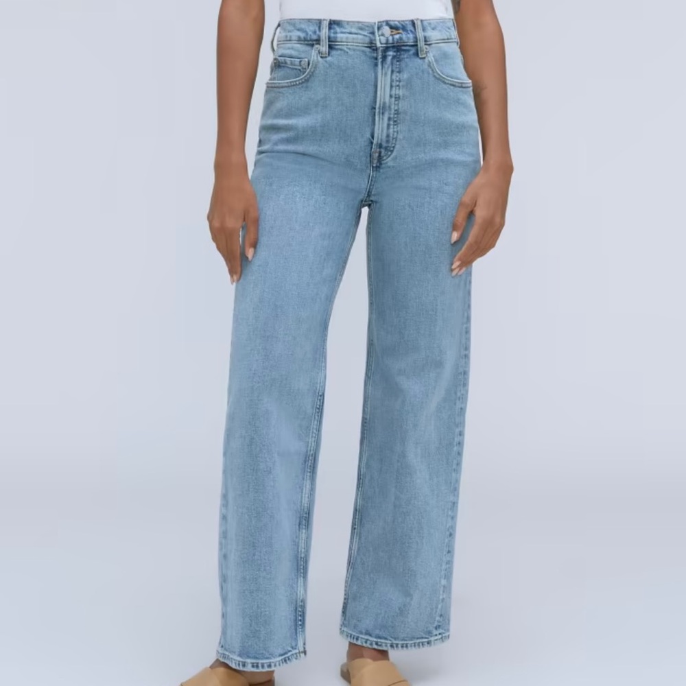 EVERLANE THE WAY HIGH SAILOR JEAN (27.5 SHORT) SALT WATER BLUE 30 ANKLE
